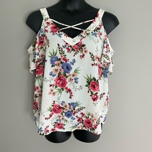 Flower + Feather, floral blouse